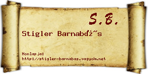 Stigler Barnabás névjegykártya